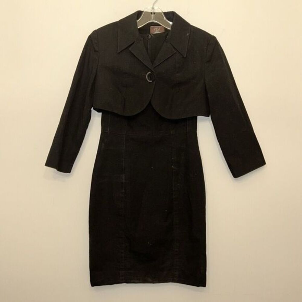 Kay Unger Dress & Cropped‎ Jacket Black Womens size 2 Two Piece Bolero